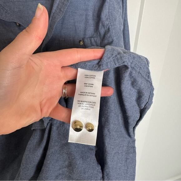 Travis Matthew Hefe Flannel Fit Button Down Blue Shirt Size Large - Picture 4 of 5